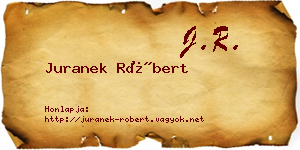 Juranek Róbert névjegykártya